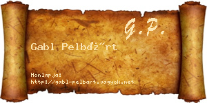 Gabl Pelbárt névjegykártya